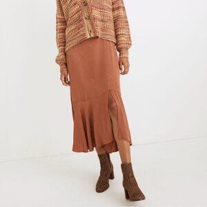 Like New | Madewell Founce-hem Midi Skirt in Cheetah Jacquard | Size 4